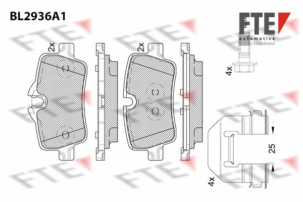 9011180 FTE Комплект тормозных колодок, дисковый тормоз (фото 1)