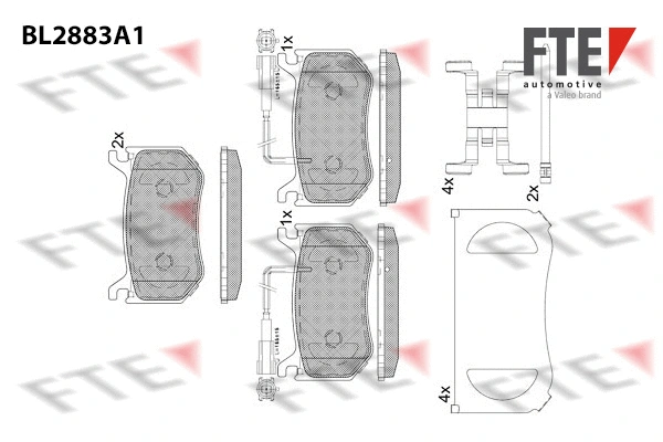 9011123 FTE Комплект тормозных колодок, дисковый тормоз (фото 1)