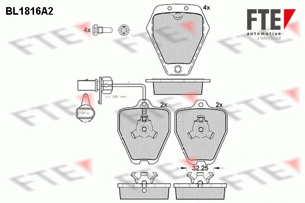 9010394 FTE Комплект тормозных колодок, дисковый тормоз (фото 1)