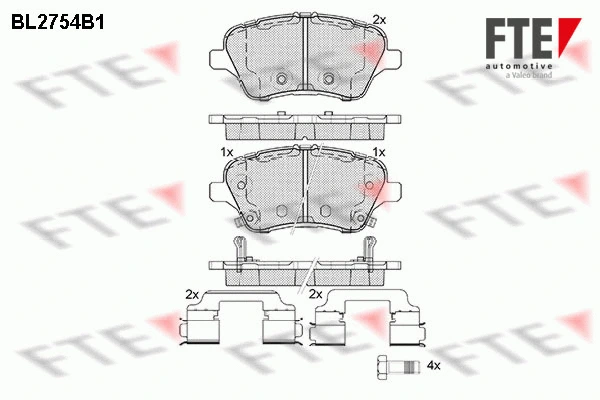 9010962 FTE Комплект тормозных колодок, дисковый тормоз (фото 1)