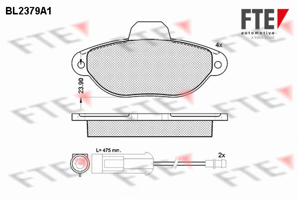 9010715 FTE Комплект тормозных колодок, дисковый тормоз (фото 1)
