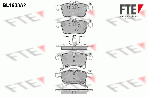 9010412 FTE Комплект тормозных колодок, дисковый тормоз (фото 1)