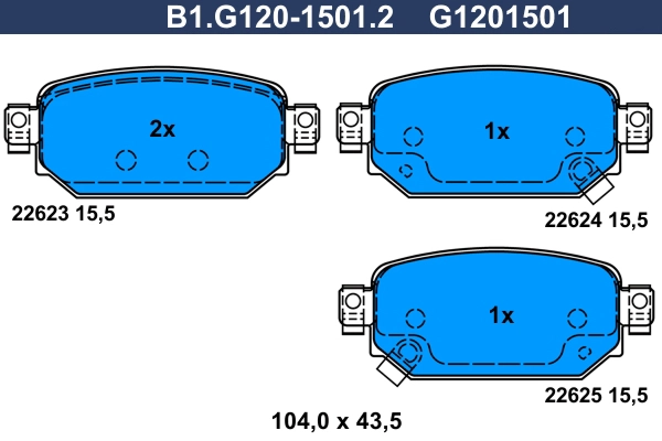 B1.G120-1501.2 GALFER Комплект тормозных колодок, дисковый тормоз (фото 1)