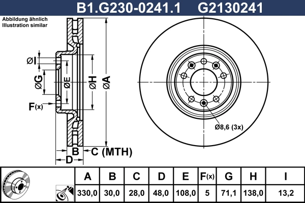 B1.G230-0241.1 GALFER Тормозной диск (фото 1)