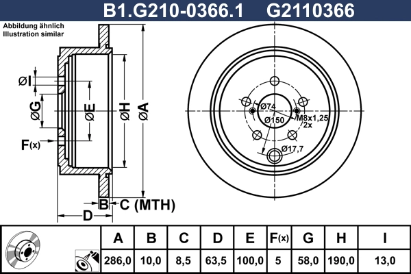 B1.G210-0366.1 GALFER Тормозной диск (фото 1)