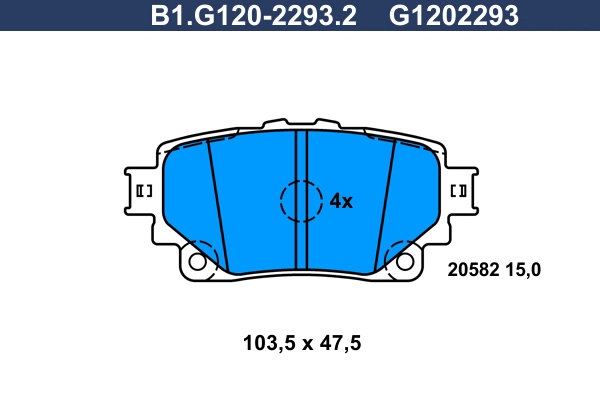 B1.G120-2293.2 GALFER Комплект тормозных колодок, дисковый тормоз (фото 1)