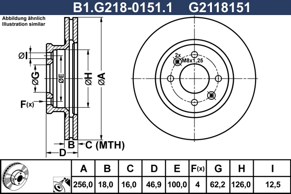 B1.G218-0151.1 GALFER Тормозной диск (фото 1)