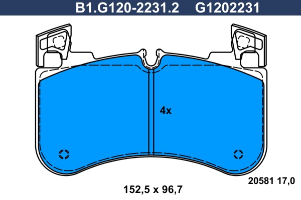 B1.G120-2231.2 GALFER Комплект тормозных колодок, дисковый тормоз (фото 1)