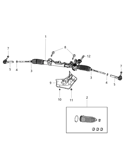 5154519AC CHRYSLER Рейка с г/у jeep compass 06-,jeep patriot 08-,dodge caliber 06- (фото 5)