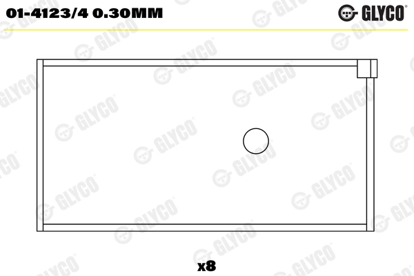 01-4123/4 0.30mm GLYCO Шатунный подшипник (фото 1)
