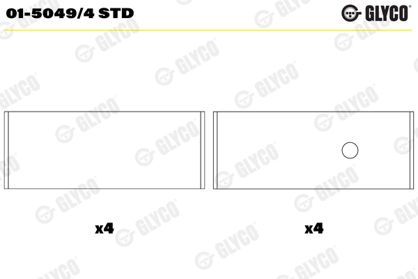01-5049/4 STD GLYCO Шатунный подшипник (фото 1)