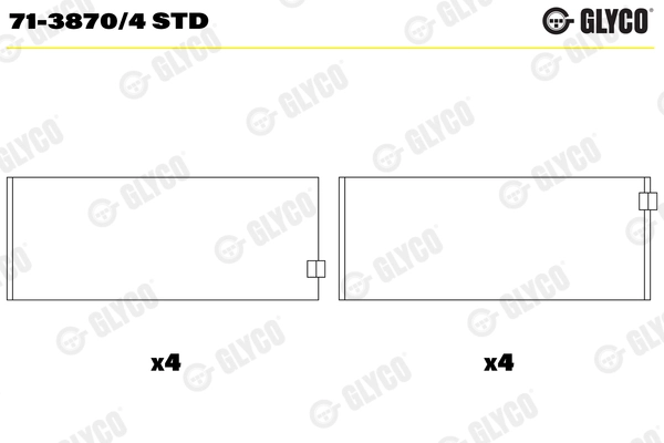 71-3870/4 STD GLYCO Шатунный подшипник (фото 1)