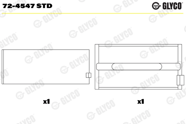 72-4547 STD GLYCO Подшипник коленвала (фото 2)