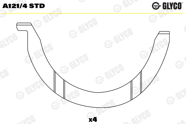A121/4 STD GLYCO Дистанционная шайба, коленчатый вал (фото 1)