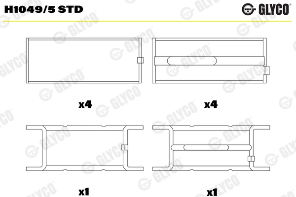 H1049/5 STD GLYCO Подшипник коленвала (фото 1)