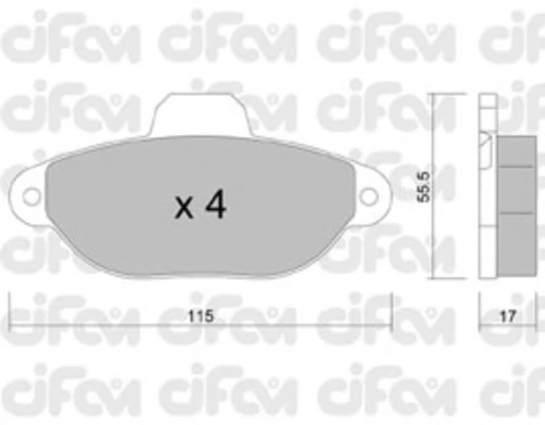 822-159-1 CIFAM Комплект тормозных колодок, дисковый тормоз (фото 2)
