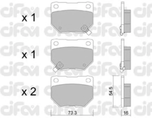 822-501-0 CIFAM Комплект тормозных колодок, дисковый тормоз (фото 2)