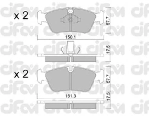 822-260-0 CIFAM Комплект тормозных колодок, дисковый тормоз (фото 2)