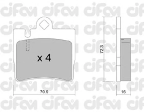 822-597-0 CIFAM Комплект тормозных колодок, дисковый тормоз (фото 2)