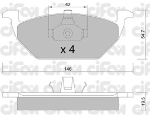 822-211-0 CIFAM Комплект тормозных колодок, дисковый тормоз (фото 2)