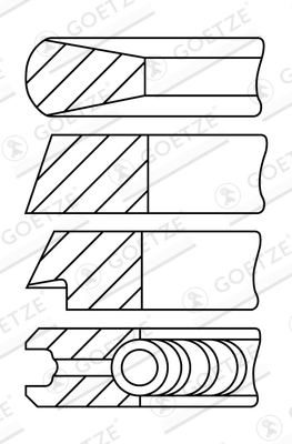 08-181000-10 GOETZE Комплект поршневых колец (фото 2)