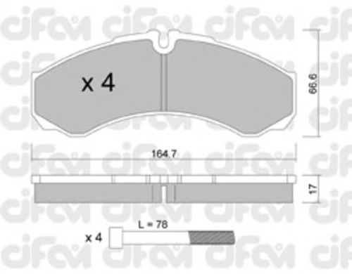 822-212-3 CIFAM Комплект тормозных колодок, дисковый тормоз (фото 2)