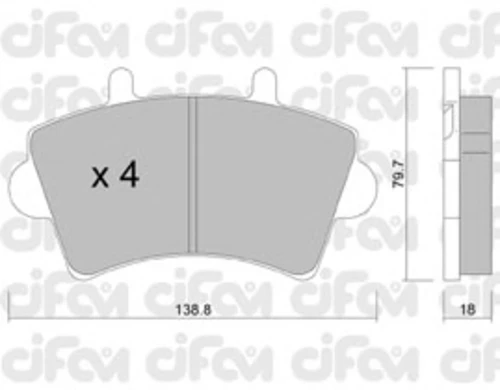 822-545-0 CIFAM Комплект тормозных колодок, дисковый тормоз (фото 2)