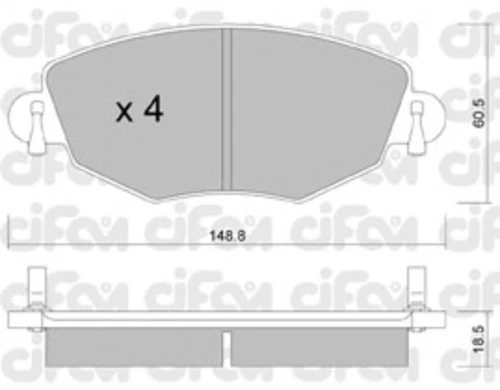 822-318-0 CIFAM Комплект тормозных колодок, дисковый тормоз (фото 2)