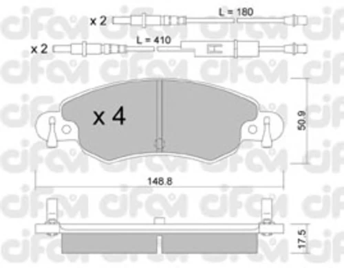 822-330-0 CIFAM Комплект тормозных колодок, дисковый тормоз (фото 2)