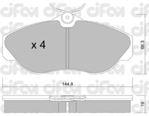 822-350-0 CIFAM Комплект тормозных колодок, дисковый тормоз (фото 2)