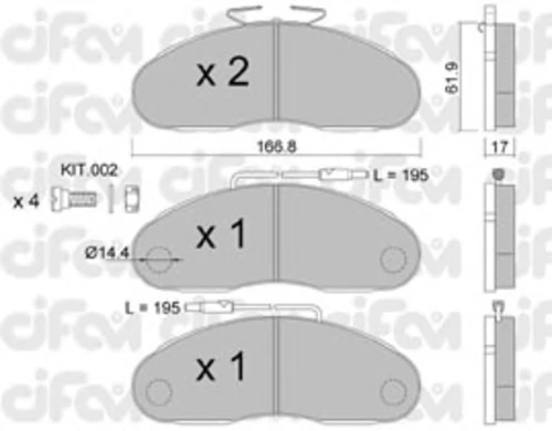 822-111-0 CIFAM Комплект тормозных колодок, дисковый тормоз (фото 2)