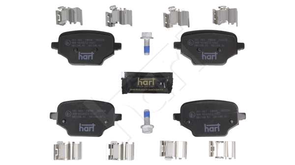 261 663 Hart Комплект тормозных колодок, дисковый тормоз (фото 2)