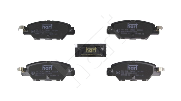 261 814 Hart Комплект тормозных колодок, дисковый тормоз (фото 2)