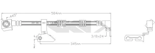 340545 GKN SPIDAN/LOEBRO Тормозной шланг (фото 1)