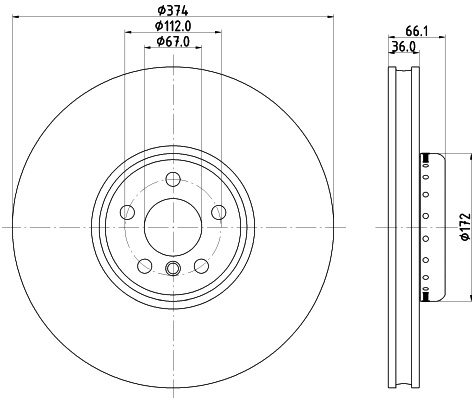 8DD 355 126-461 BEHR/HELLA/PAGID Тормозной диск (фото 1)