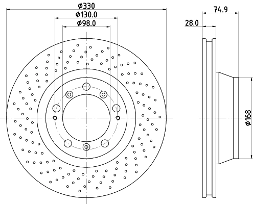 8DD 355 135-051 BEHR/HELLA/PAGID Тормозной диск (фото 1)