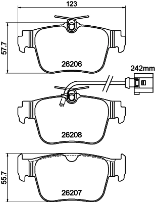 8DB 355 044-901 BEHR/HELLA/PAGID Комплект тормозных колодок, дисковый тормоз (фото 1)