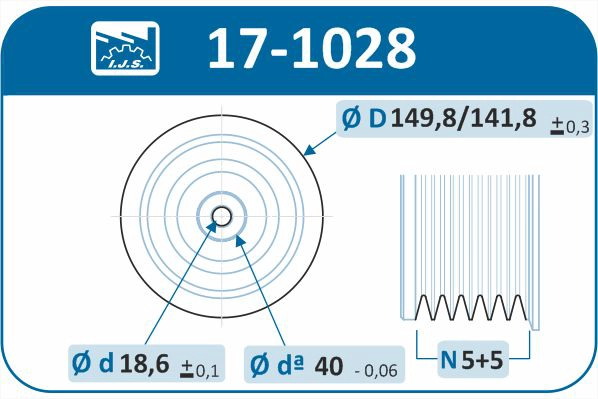 17-1028 IJS GROUP Ременный шкив, коленчатый вал (фото 1)