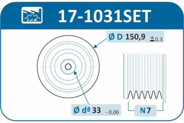 17-1031SET IJS GROUP Комплект ременных шкивов, коленчатый вал (фото 2)