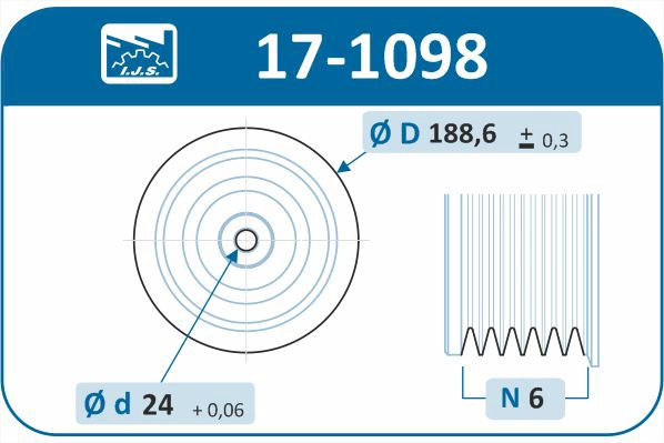 17-1098 IJS GROUP Ременный шкив, коленчатый вал (фото 1)