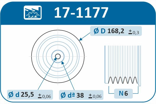 17-1177 IJS GROUP Ременный шкив, коленчатый вал (фото 2)