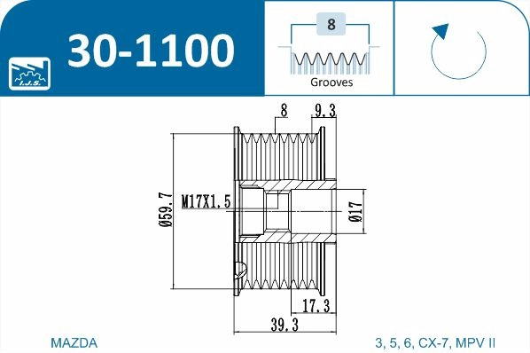 30-1100 IJS GROUP Механизм свободного хода генератора (фото 2)