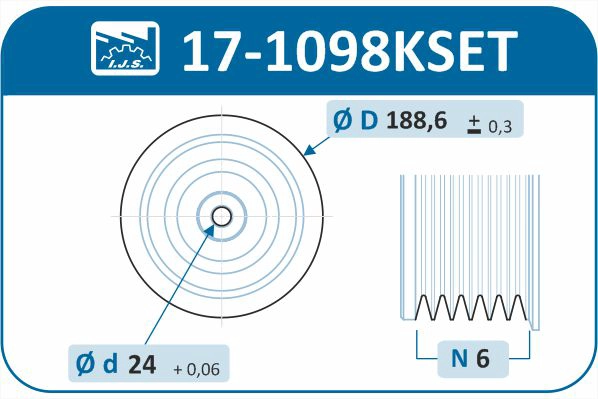 17-1098KSET IJS GROUP Комплект ременных шкивов, коленчатый вал (фото 1)