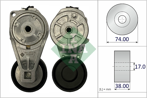531 0511 20 INA Ролик натяжителя ручейкового (приводного) ремня (фото 1)