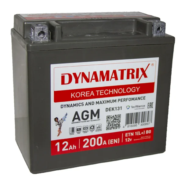 DEK131 DYNAMAX AGM аккумулятор 12V 12Ah 200A ETN 1(L+) B0 150x87x145 4,76kg (фото 1)