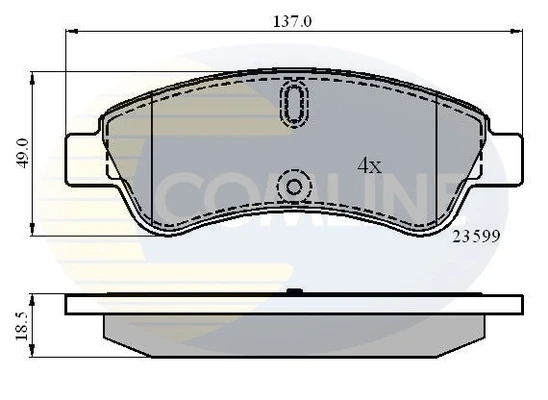 CBP01033 COMLINE Комплект тормозных колодок, дисковый тормоз (фото 3)