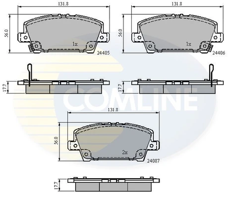 CBP31586 COMLINE Комплект тормозных колодок, дисковый тормоз (фото 3)