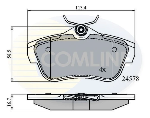 CBP01622 COMLINE Комплект тормозных колодок, дисковый тормоз (фото 3)