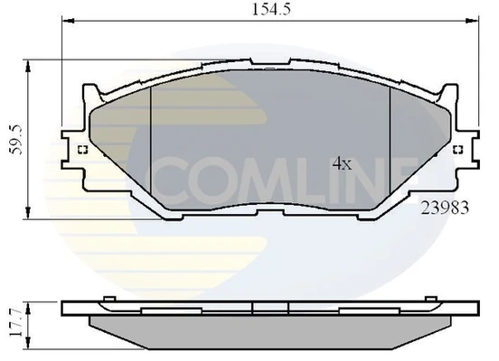 CBP01632 COMLINE Комплект тормозных колодок, дисковый тормоз (фото 3)