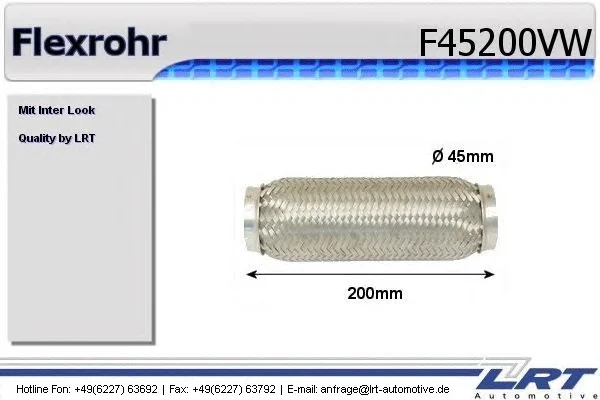 F45200VW LRT Гофрированная труба, выхлопная система (фото 1)